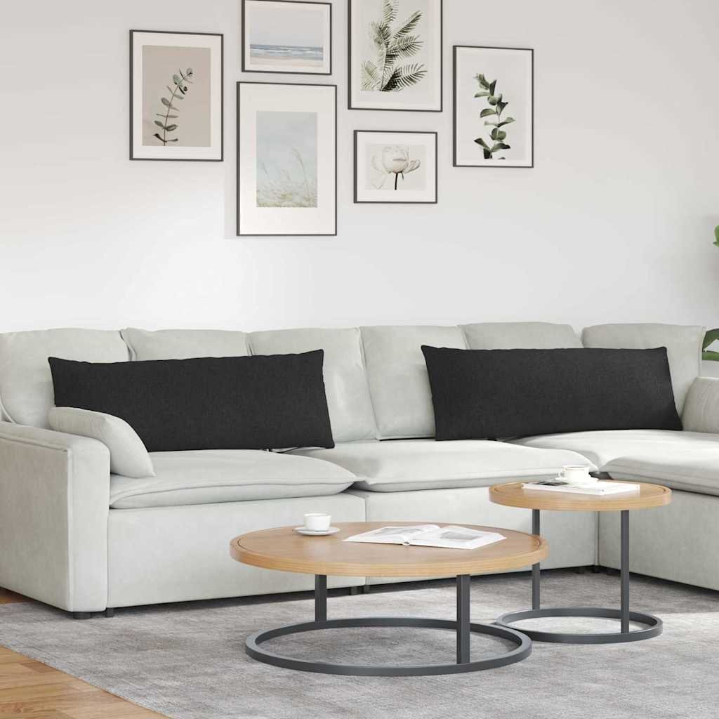 vidaXL vidaXL Poduszki na sofę 2 pcs Czarny 120 x 40 cm tkanina