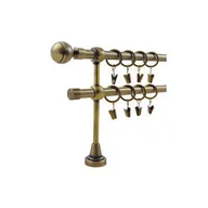 Karnisze - Karnisz podwójny HEFAJSTOS PLUS Ø16, 200 cm kulka złoto - miniaturka - grafika 1