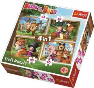 Trefl Puzzle 4w1 34329 Lesne Przygody Maszy - Puzzle - miniaturka - grafika 2