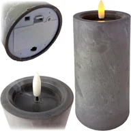 Świece - ŚWIECZKA NA BATERIE 15CM EFEKT BETONU ŚWIECA LED WKŁAD PŁOMIEŃ PŁOMIENIA - miniaturka - grafika 1