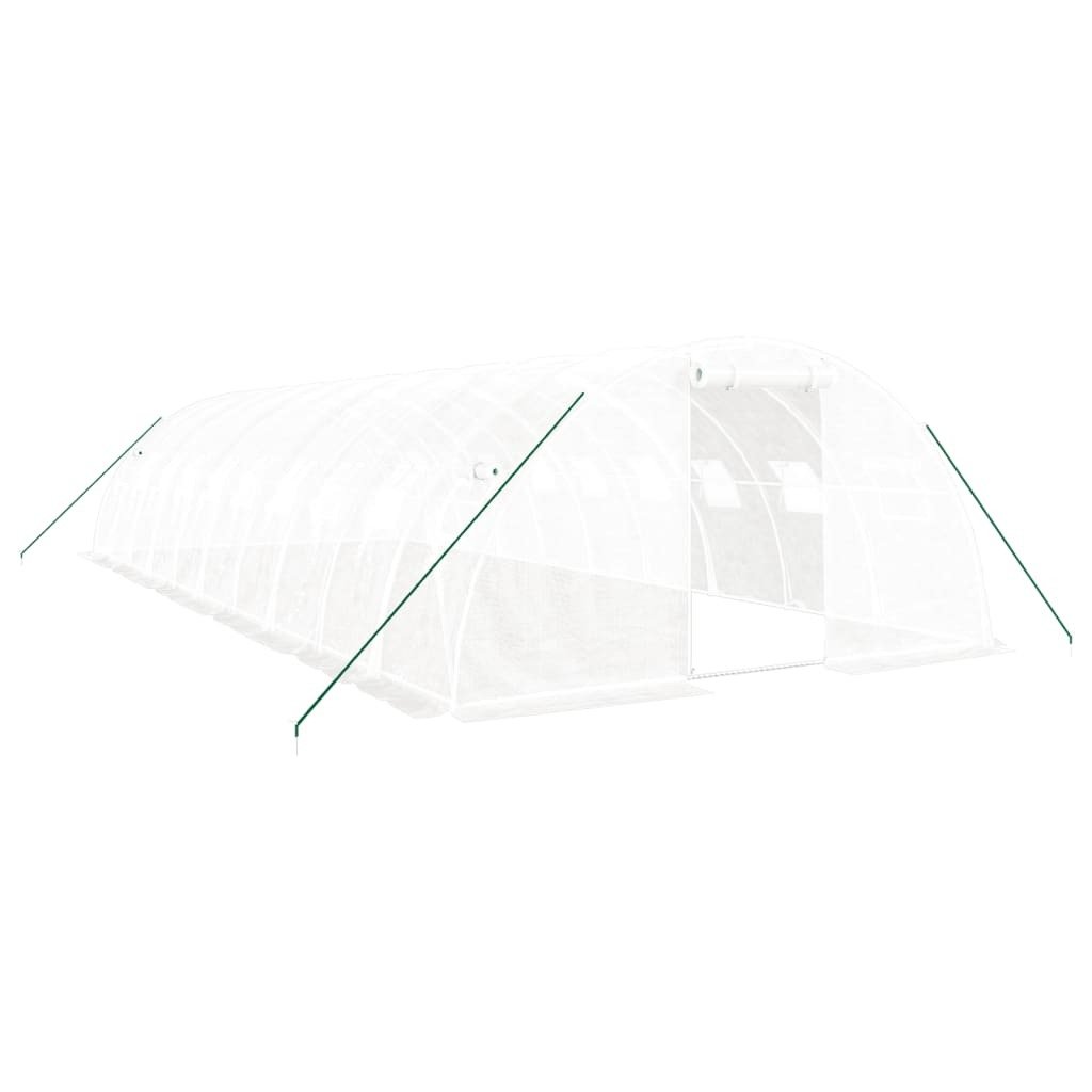 Prolenta Premium - Szklarnia z ramą stalową biała 40 m² 10x4x2 m