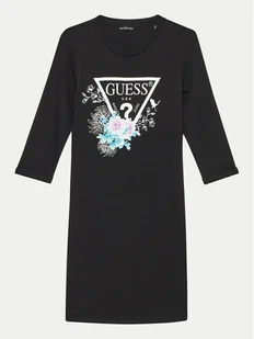 Guess Sukienka codzienna J3YK13 KA6W4 Czarny Regular Fit - Sukienki i spódniczki dla dziewczynek - miniaturka - grafika 1