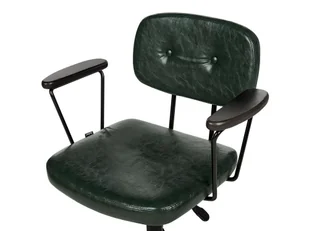 Fotel biurowy, krzesło biurowe Krzesło biurowe regulowane ekoskóra ciemnozielone ALGERITA - Fotele i krzesła biurowe - miniaturka - grafika 6