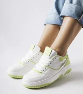 Sneakersy damskie - Biało-zielone sneakersy Barrette-37 - miniaturka - grafika 1