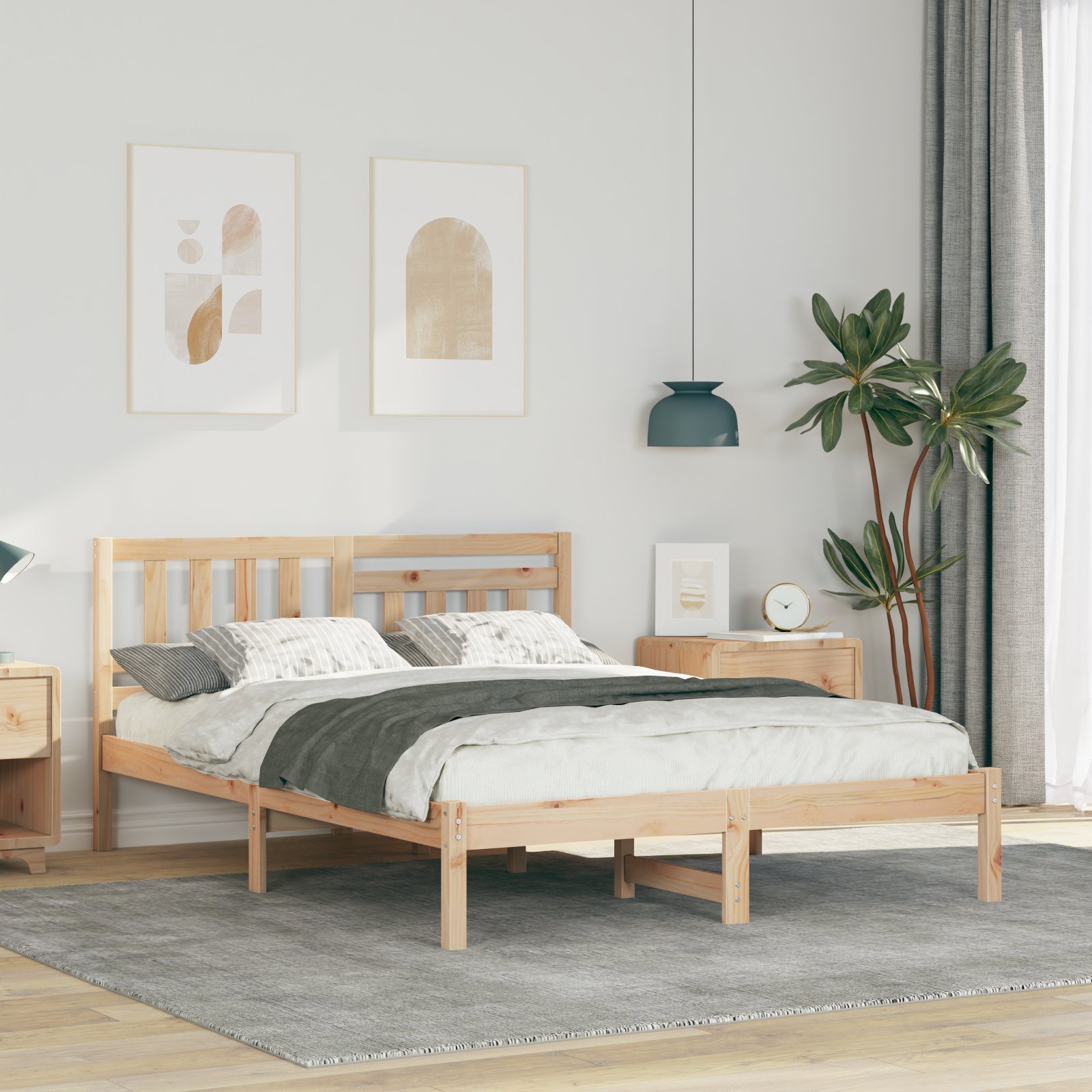vidaXL Ramka łóżka Brązowy 120 x 200 cm Lite drewno sosnowe