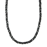 Naszyjniki męskie - 5 mm łańcuszek męski bransoletka łańcuszek męski naszyjnik łańcuszek męski, 40 cm czarny łańcuszek ze stali nierdzewnej - miniaturka - grafika 1