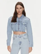 Kurtki damskie - Tommy Jeans Kurtka jeansowa DW0DW17450 Niebieski Slim Fit - miniaturka - grafika 1