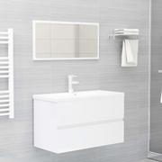 Meble łazienkowe - Lumarko Zestaw mebli łazienkowych, biały, wysoki połysk, płyta wiórowa - miniaturka - grafika 1
