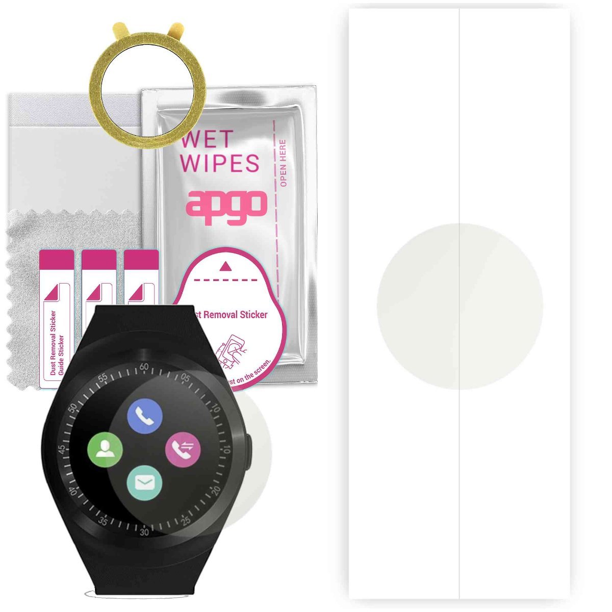 1x Folia hydrożelowa MATOWA do Media-tech Round Watch GSM MT855 - apgo Smartwatch Hydrogel MATTE Protection Ochrona na ekran smartwatcha