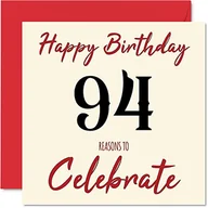 Kartki okolicznościowe i zaproszenia - Zabawne kartki urodzinowe na 94. urodziny dla mężczyzn i kobiet – powody – kartka urodzinowa dla dziadka babci babci babci taty mamy, 145 mm x 145 mm kartki okolicznościowe, kartka na 94. urodziny - miniaturka - grafika 1