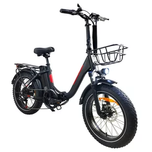 Rower elektryczny BAOLUJIE DZ2030, opony 20*4,0 cali, silnik 500W, bateria 48V 13Ah, maks. prędkość 40km/h - czarny - Rowery elektryczne - miniaturka - grafika 4