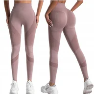 Legginsy - LEGGINSY DAMSKIE Z WYSOKIM STANEM SPORTOWE GETRY LEGINSY FITNESS PUSH UP L - miniaturka - grafika 1