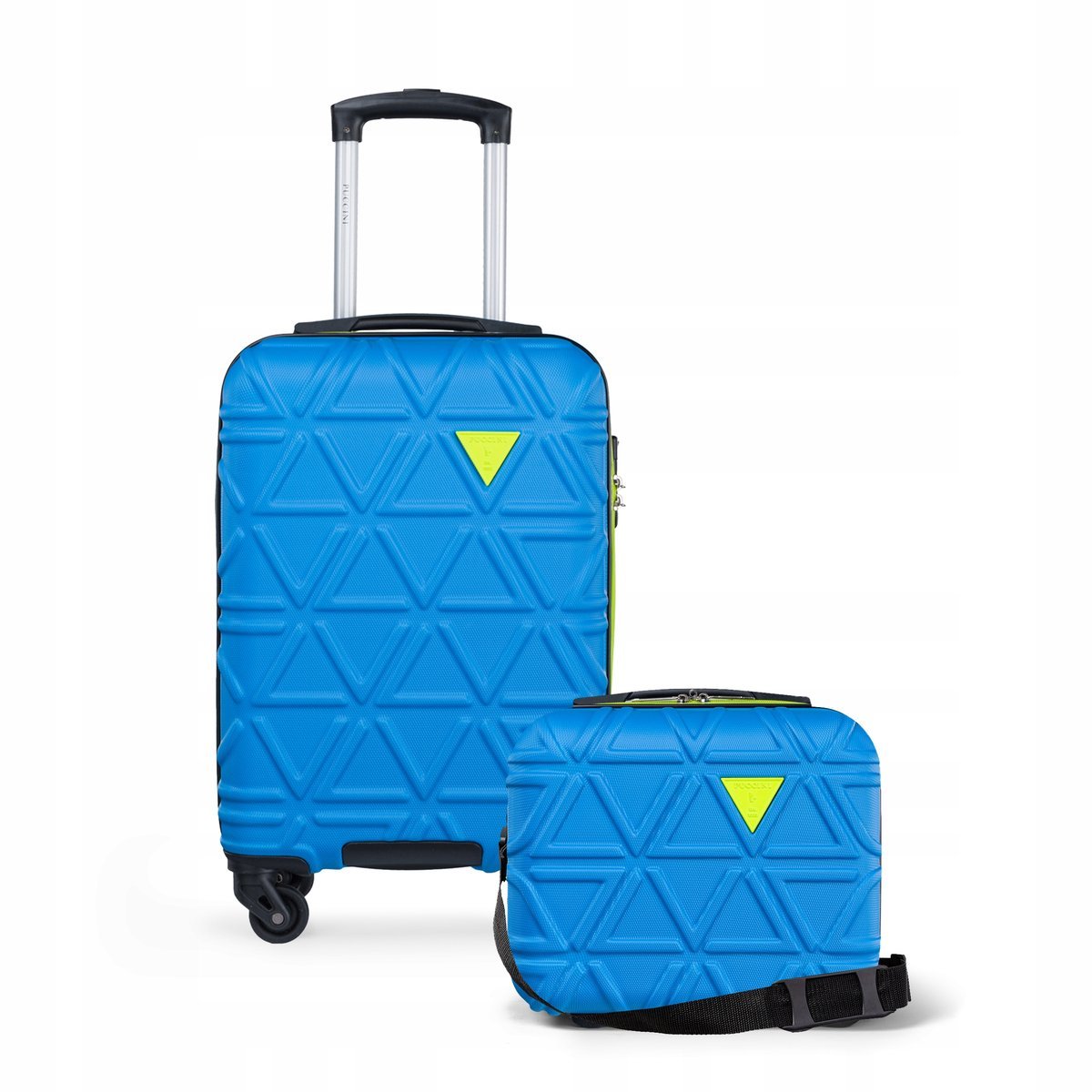 PUCCINI Zestaw Komplet WALIZEK Podróżnych 4 Kółka Kabinowa +Kuferek ABS 2w1