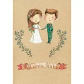 Kartki okolicznościowe i zaproszenia - Kartka okolicznościowa Ślub kraft - miniaturka - grafika 1