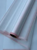 Folia, papier śniadaniowy, serwetki - Folia matowa ze wzorem OBWÓDKA, Przezroczysty + różowy - miniaturka - grafika 1