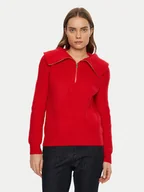 Swetry damskie - Morgan Sweter 242-MCOLAR Czerwony Regular Fit - miniaturka - grafika 1