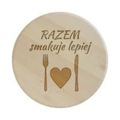 Wesele i ślub - Razem smakuje lepiej - drewniana deska obrotowa z grawerem - miniaturka - grafika 1