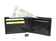 Portfele - Portfel Męski Skórzany EL FORREST Mały Poziomy Skóra Bydlęca 916 A 67 RFID CZARNY 8 x 11 x 2 [cm] - miniaturka - grafika 1