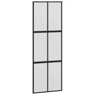 Drzwi przesuwne, czarne, 90x205 cm, szkło hartowane, aluminium 8721012120426 - Drzwi wewnętrzne - miniaturka - grafika 3