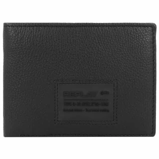 Portfele - Replay Portfel Ochrona RFID Skórzany 14 cm black - grafika 1