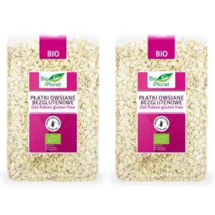 Bio Planet Płatki owsiane bezglutenowe Zestaw 2 x 1 kg Bio - Płatki śniadaniowe i musli - miniaturka - grafika 1