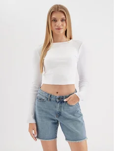 Noisy May Bluzka Maya 27027280 Biały Slim Fit - Bluzki damskie - miniaturka - grafika 1