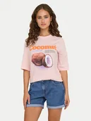 Koszulki i topy damskie - ONLY T-Shirt Phoebe 15351369 Różowy Regular Fit - miniaturka - grafika 1