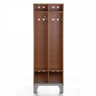 Szafki BHP - B2B Partner Szafa ubraniowa dwuczęściowa wysoka, orzech 610760 - miniaturka - grafika 1