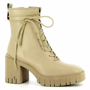 Beżowe trzewiki na platformie CARINII - Carinii - Botki damskie - miniaturka - grafika 1