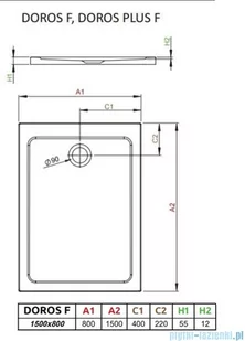 Radaway Doros F Brodzik prostokątny 150x80x5,5cm SDRF1580-01 - Brodziki prysznicowe - miniaturka - grafika 2