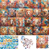 Ozdoby bożonarodzeniowe - Kalendarz Adwentowy Puzzle Na Boże Narodzenie 1008 Elementów Ze Zwierzętami - miniaturka - grafika 1