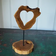 Świeczniki - Lampion- świecznik na tealight, serce z drewna - miniaturka - grafika 1