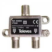 Rozgałęźniki i multiswitche do TV-SAT - Rozgałęźnik antenowy rtv 2-drożny F2D 453003 TELEVES - miniaturka - grafika 1