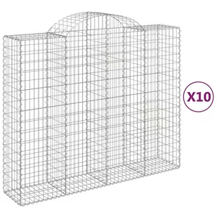 vidaXL Kosze gabionowe, 10 szt, 200x50x160/180cm, galwanizowane żelazo - Ogrodzenia - miniaturka - grafika 3