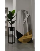 Lustra - Ekskluzywne owalne lustro dekoracyjne czarno złote ROYAL, Lustro Owalne : 50x150 - miniaturka - grafika 1