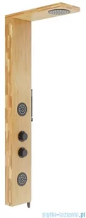 Corsan Balti panel prysznicowy z termostatem czarny drewno bambusowe B-001TBL | - Panele prysznicowe - miniaturka - grafika 1