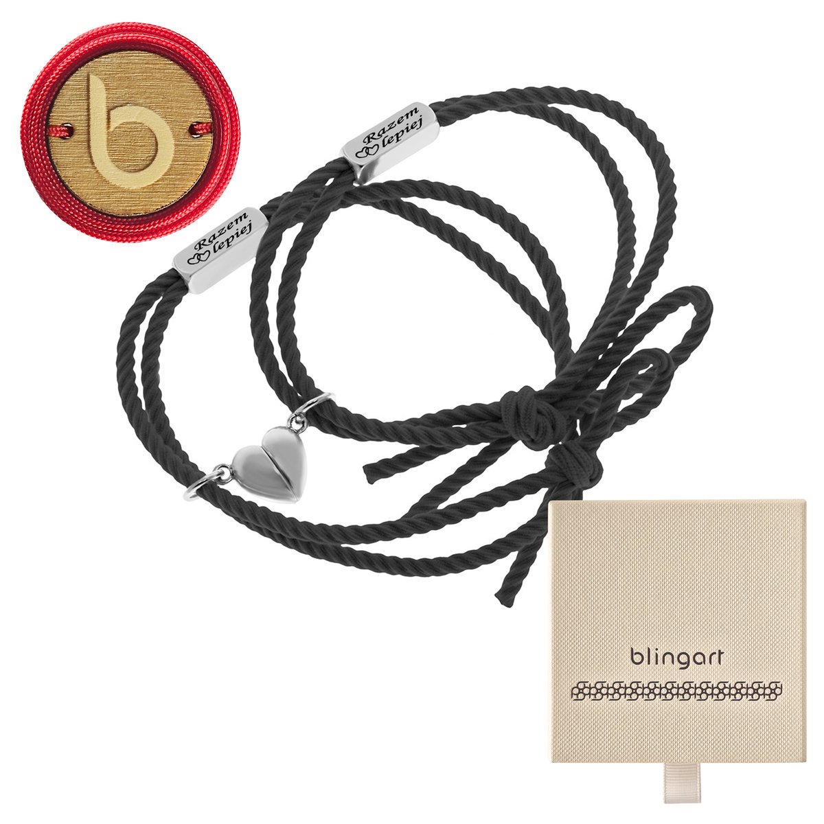 Bransoletki dla par z GRAWEREM elastyczne MAGNES k