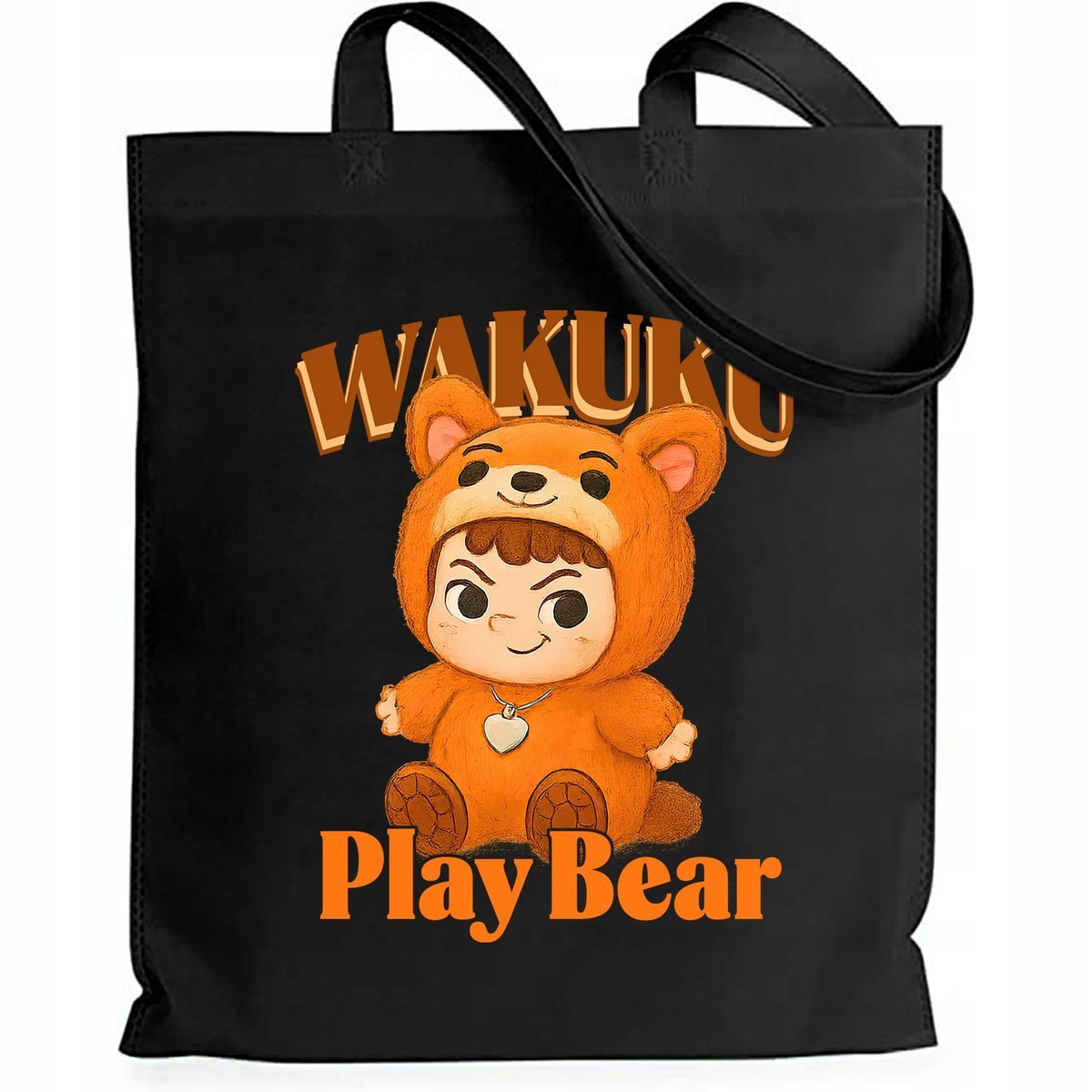 Torba Czarna EKO Shopper PLAY BEAR Na Zakupy Na Prezent Pod Choinkę Wzory