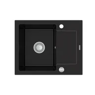 Zlewozmywaki - Mexen Enzo zlewozmywak granitowy 1-komorowy z krótkim ociekaczem 576 x 465 mm, czarny - 6506571005-77 - miniaturka - grafika 1