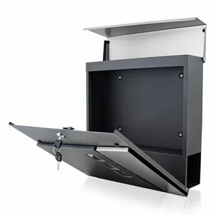 Skrzynka inox pocztowa na listy z gazetnikiem 37x37cm duża - Skrzynki na listy - miniaturka - grafika 2