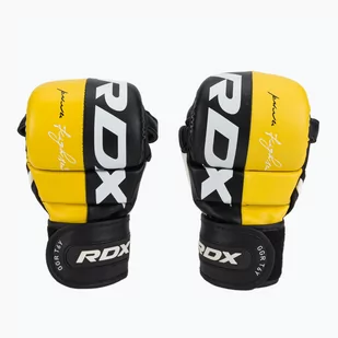 RDX Sparring Maya skórzana GGR-T6 MMA rękawiczki, żółty, XL GGR-T6Y-XL - Rękawice bokserskie - miniaturka - grafika 1