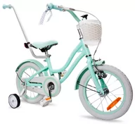 Rowery - Sun Baby Heart Bike 14 cali dla dziewczynki Miętowy 2023 - miniaturka - grafika 1