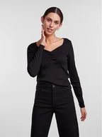 Bluzki damskie - Pieces Bluzka 17135564 Czarny Slim Fit - miniaturka - grafika 1