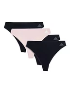 Majtki damskie - adidas Stringi (4 sztuki), czarny/brzoskwiniowy, M - miniaturka - grafika 1