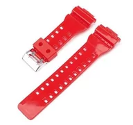 Akcesoria do smartwatchy - Opaska Pasek Bransoleta Smooth Casio G-Shock Ga-100 Ga-110 Gd-100 G-8900 Czerwona Glossy - miniaturka - grafika 1