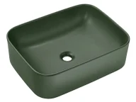 Umywalki - Elior Zielona prostokątna ceramiczna umywalka na blat G6-L85 - miniaturka - grafika 1