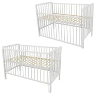 Łóżeczka i kojce - Łóżeczko dziecięce 120x60 Marcin 3 opuszczany bok sosnowe białe norma UE - miniaturka - grafika 1