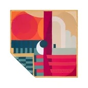 Apaszki i szaliki damskie - Apaszka jedwabna Kompozycja modernistyczna - miniaturka - grafika 1