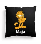 Poduszki dekoracyjne - Foto Poduszka Czarna Garfield Kot Kotek + IMIĘ - miniaturka - grafika 1