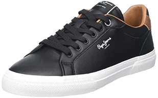 Pepe Jeans Męskie trampki Kenton Court, 999 BLACK, 44 EU - Trampki męskie - miniaturka - grafika 1